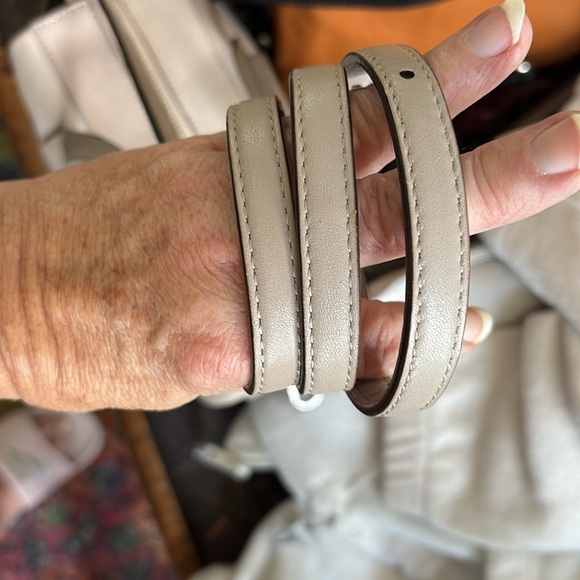 Coach Bleecker  mini Riley Satchel Crossbody bag  leather  gray/taupe excellent - Picture 9 of 17